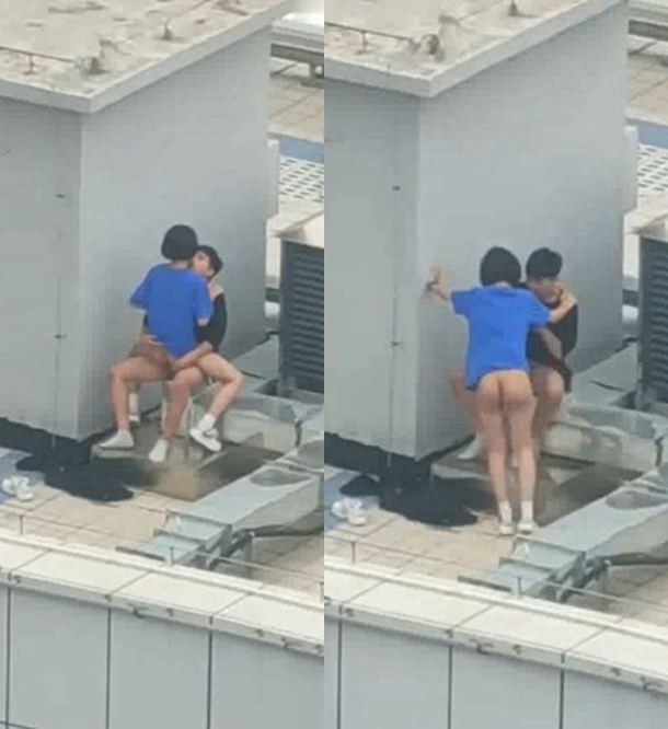 점심시간 여친 옥상으로 불러내서 숏타임 뛰는 커플